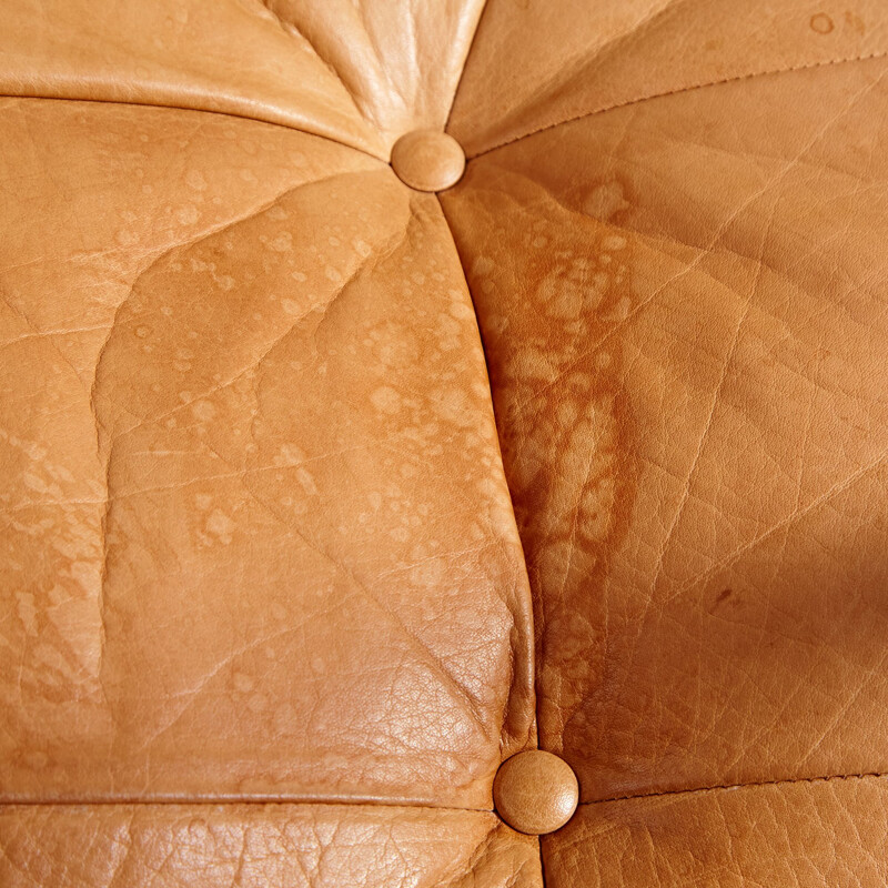 Vintage brown leather Skyline armchair by Hove Møbler, 1970