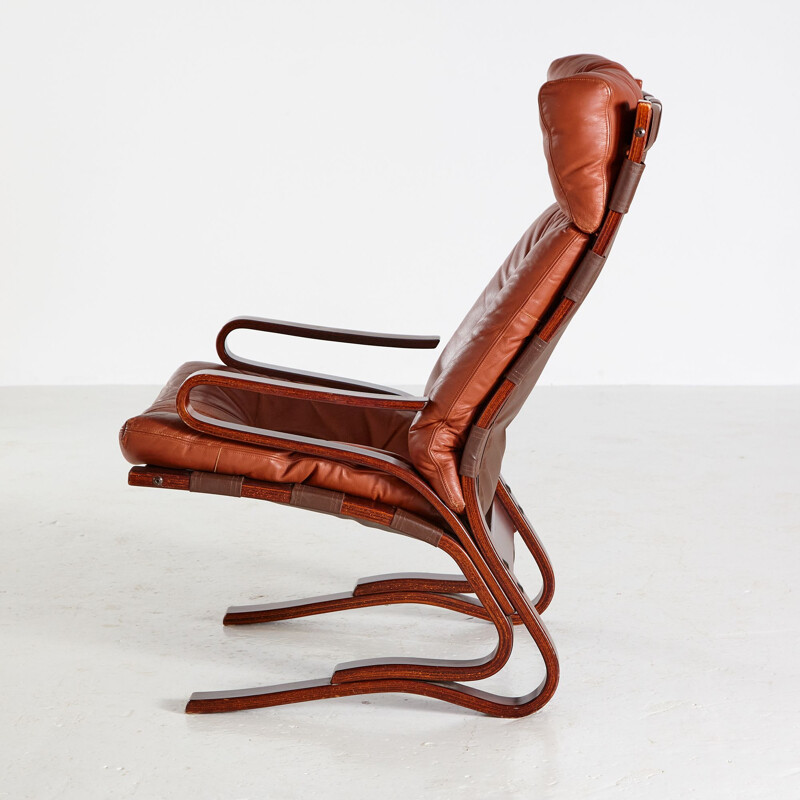 Vintage Skyline leather armchair by Hove Møbler, 1970