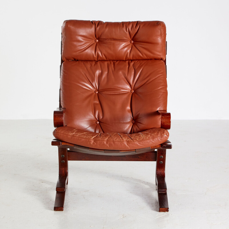 Vintage Skyline leather armchair by Hove Møbler, 1970