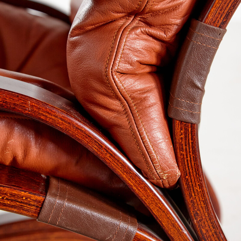 Vintage Skyline leather armchair by Hove Møbler, 1970