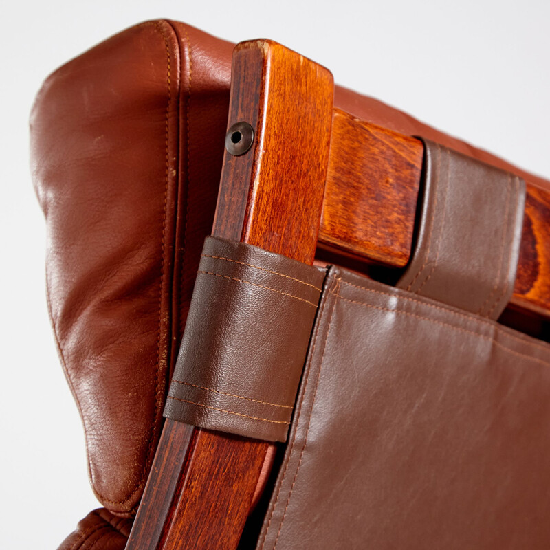 Vintage Skyline leather armchair by Hove Møbler, 1970