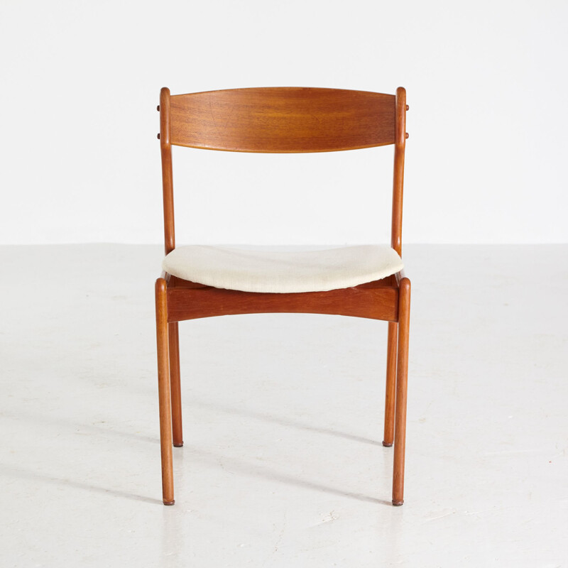 Set of 6 vintage beige teak chairs by Erik Buch for O.D. Mobler, 1960