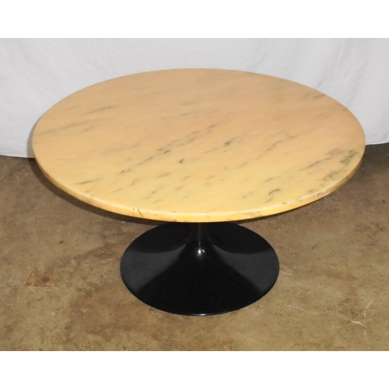 vintage marble coffee table with tulip base, 1970s