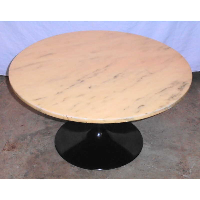 vintage marble coffee table with tulip base, 1970s