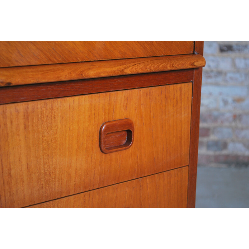 Swedish vintage teak roll-top secretary by Egon Ostergaard, 1960s