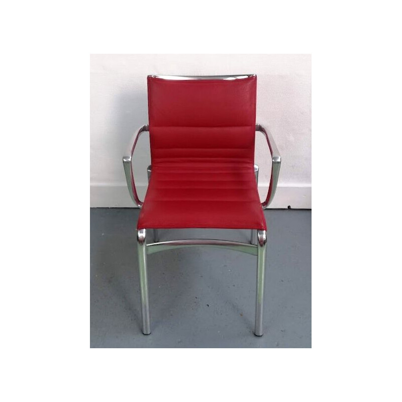 Vintage Highframe armchair in red leather by Alberto Meda for Alias