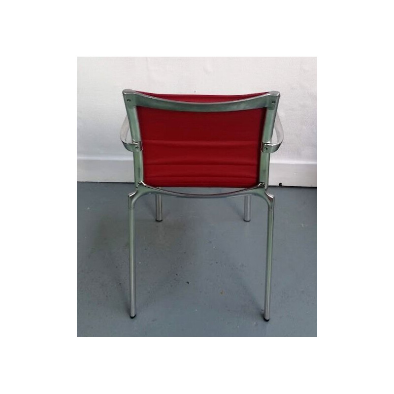 Vintage Highframe fauteuil in rood leer van Alberto Meda voor Alias