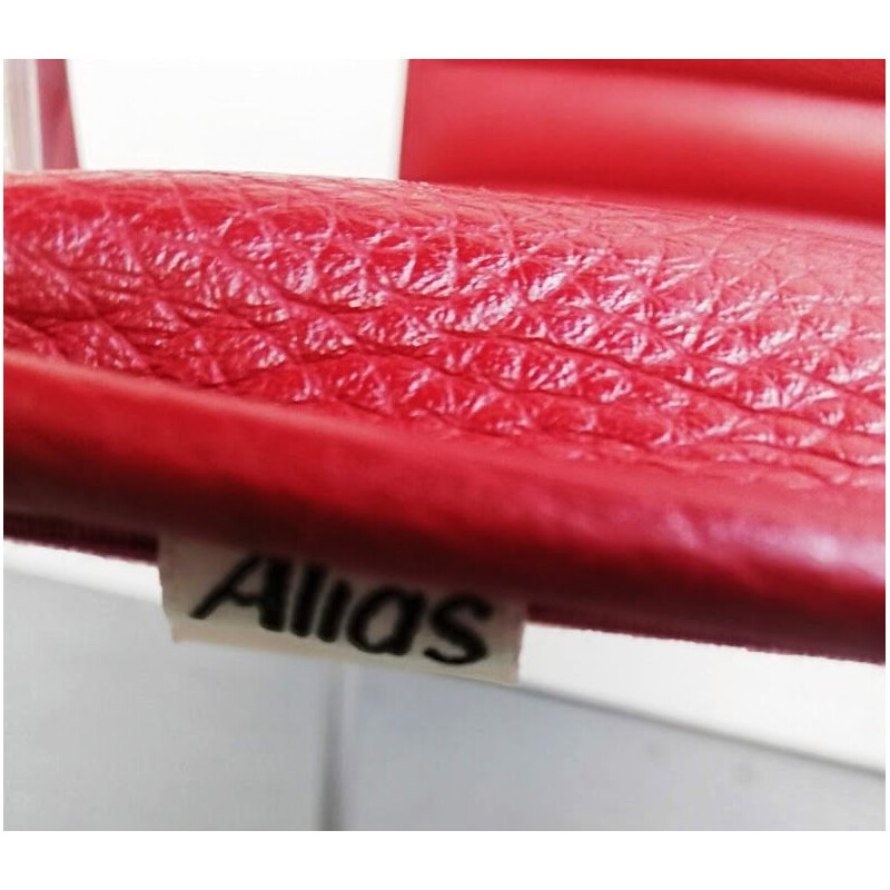 Poltrona Highframe vintage in pelle rossa di Alberto Meda per Alias
