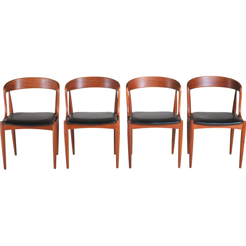 Set of 4 vintage teak chairs model 16 by Johannes Andersen for Uldum Mobelfabrik, Danish 1960