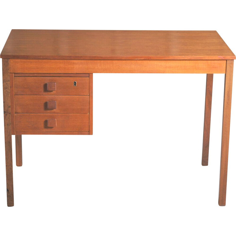 Vintage teak desk by Domino Mobler, Danish 1960