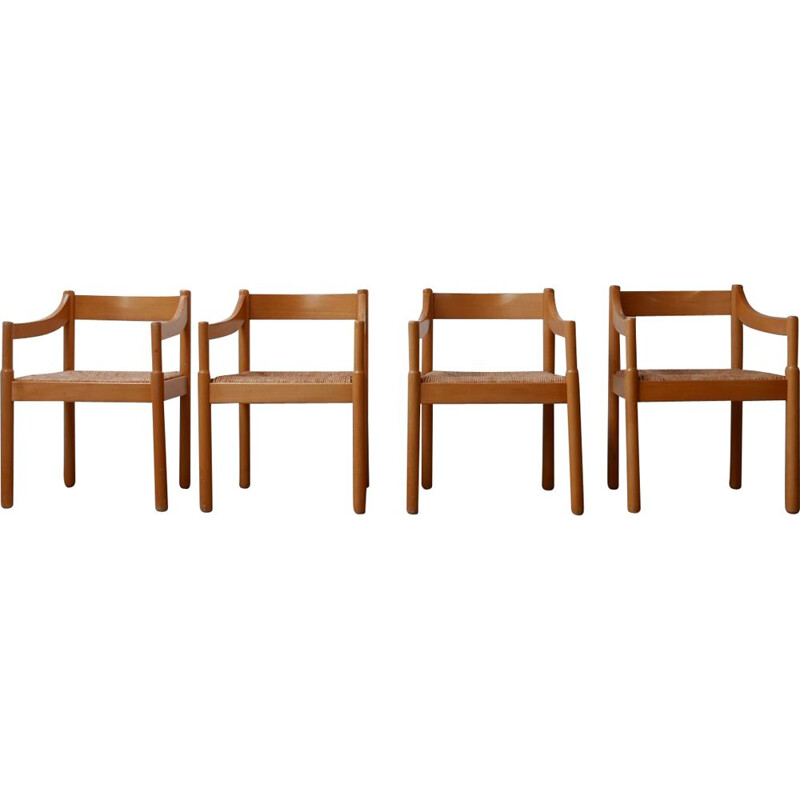Ensemble de 4 fauteuils vintage Carimate par Vico Magisretti, Italie 1960
