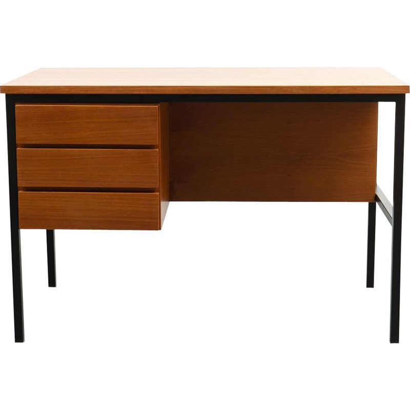 Mid-century teak desk minimalist design, 1960s