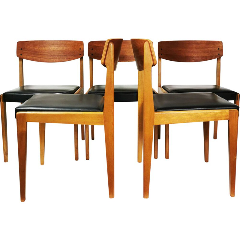 Set of 6 mid century chairs, Denmark 1960s