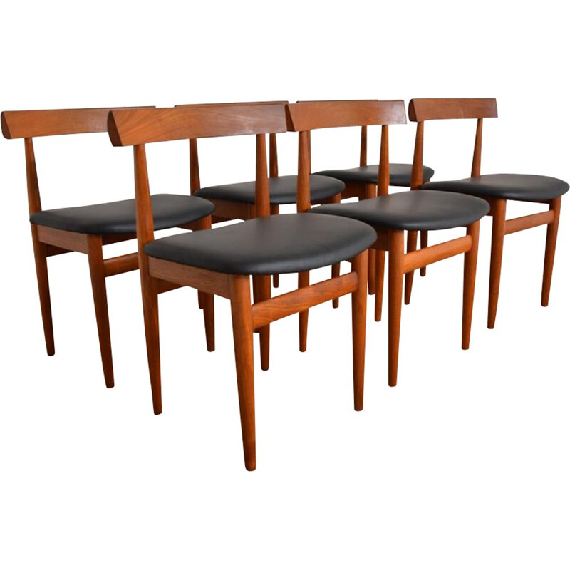 Set of 6 vintage Danish chairs by Hans Olsen for Frem Røjle, 1960s