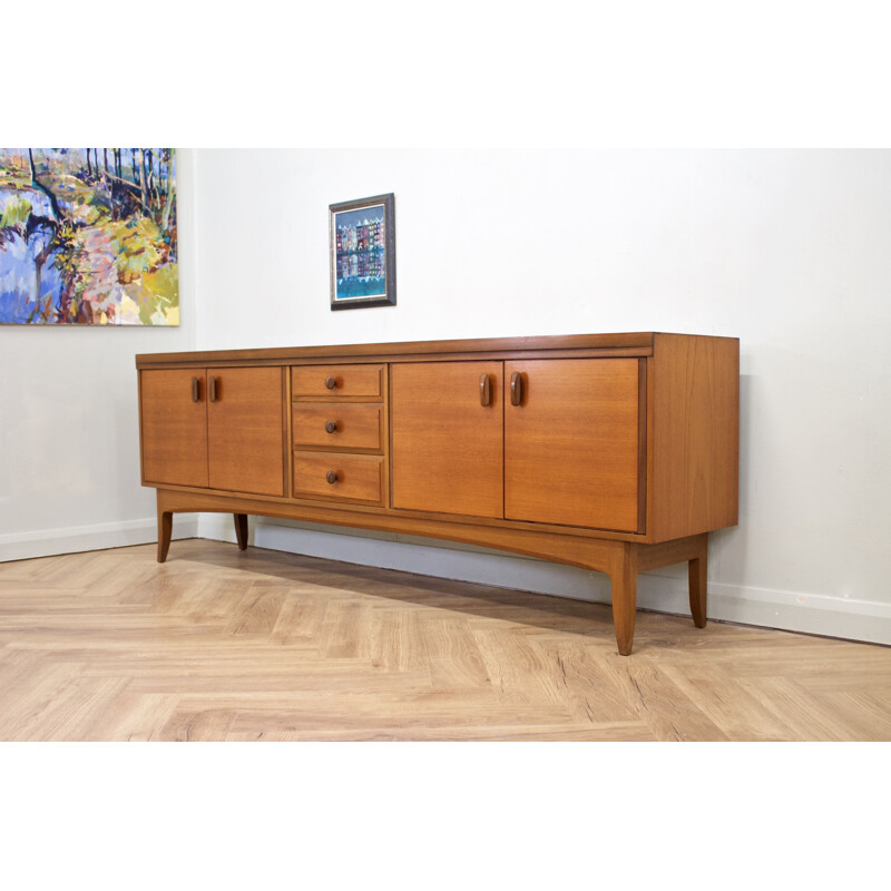 Teak vintage sideboard with 3 drawers from Greaves & Thomas, UK 1960s