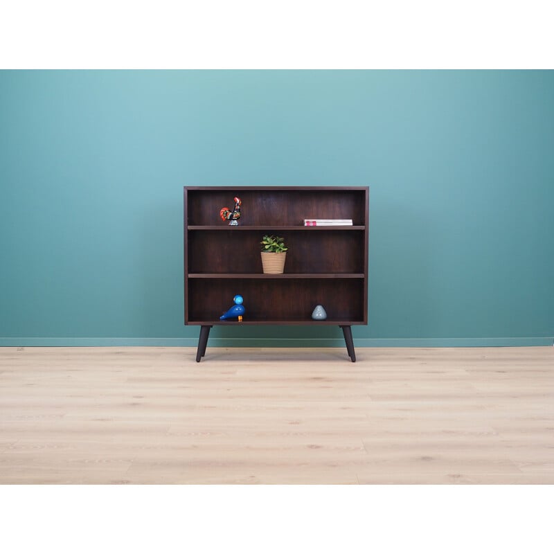 Walnut stained black mid century bookcase, Denmark 1970s