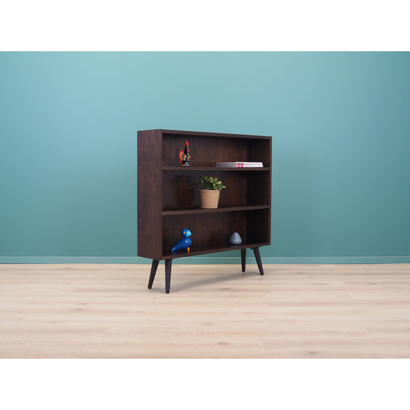 Walnut stained black mid century bookcase, Denmark 1970s