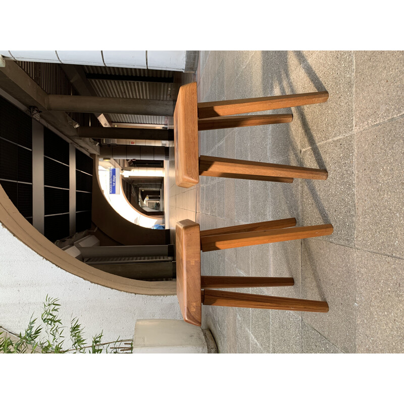 Pair of vintage stools T01 in elmwood by Pierre CHAPO, 1972