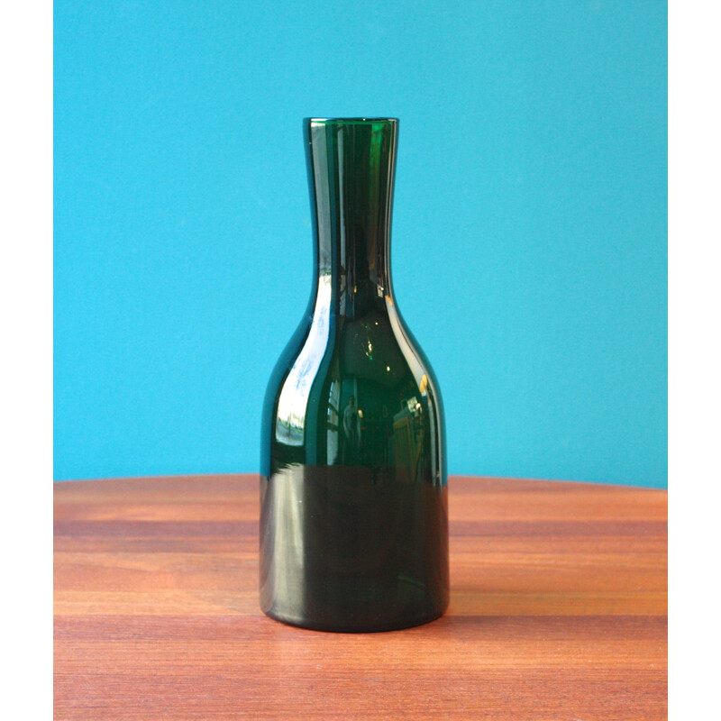 Green Danish Holmegaard vase in glass - 1970s