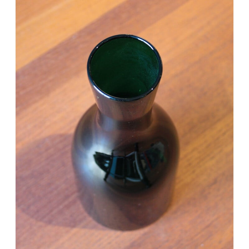 Green Danish Holmegaard vase in glass - 1970s