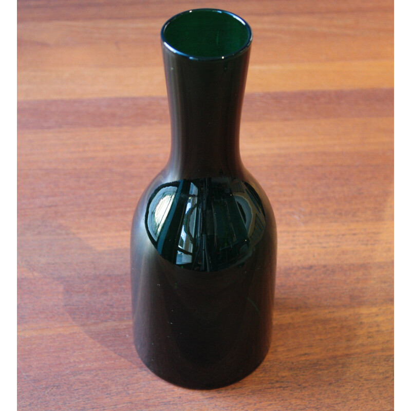 Vase scandinave Holmegaard en verre vert - 1970