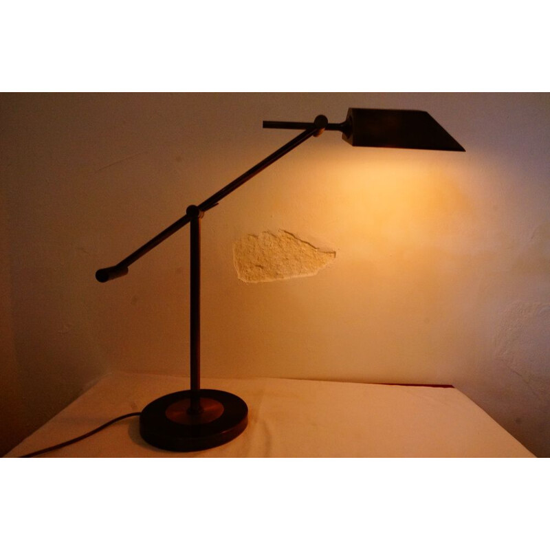 Lampe de bureau vintage réglable en laiton de Fischer Leuchten, 1970