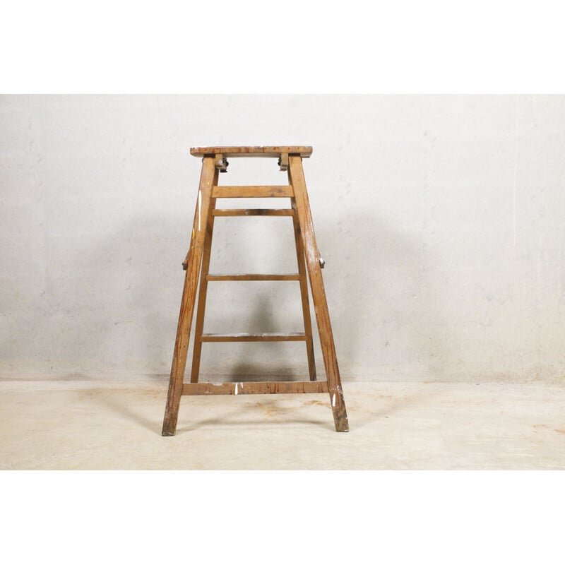 Vintage painter's ladder wooden, 1950s