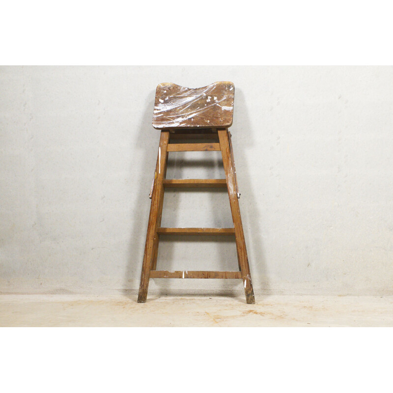 Vintage painter's ladder wooden, 1950s