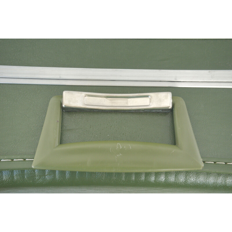 Pair of vintage suitcase green with key for Oldtimer, 1960s