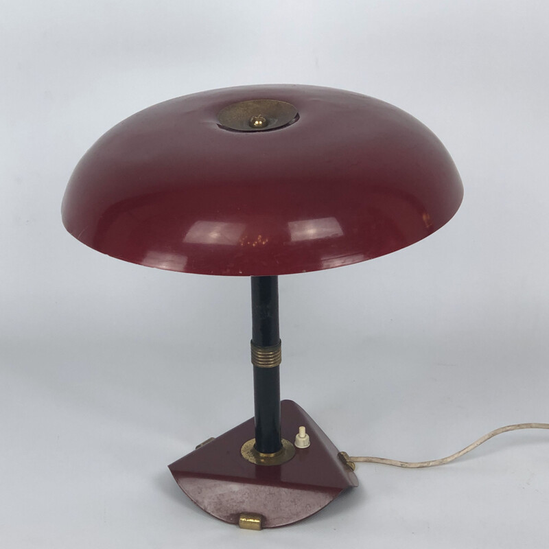 Vintage Italian brass and lacquer table lamp, 1950s
