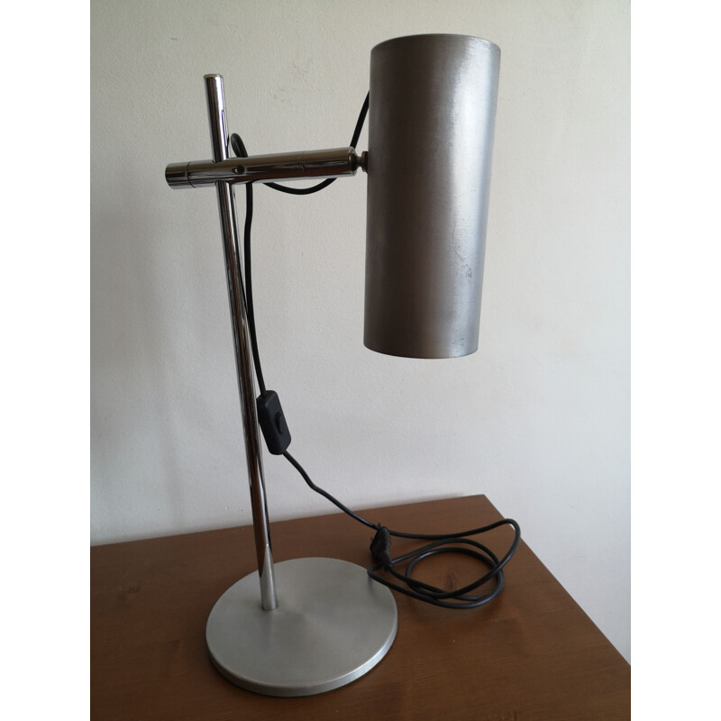 Steel and aluminum space age table lamp, 1960s