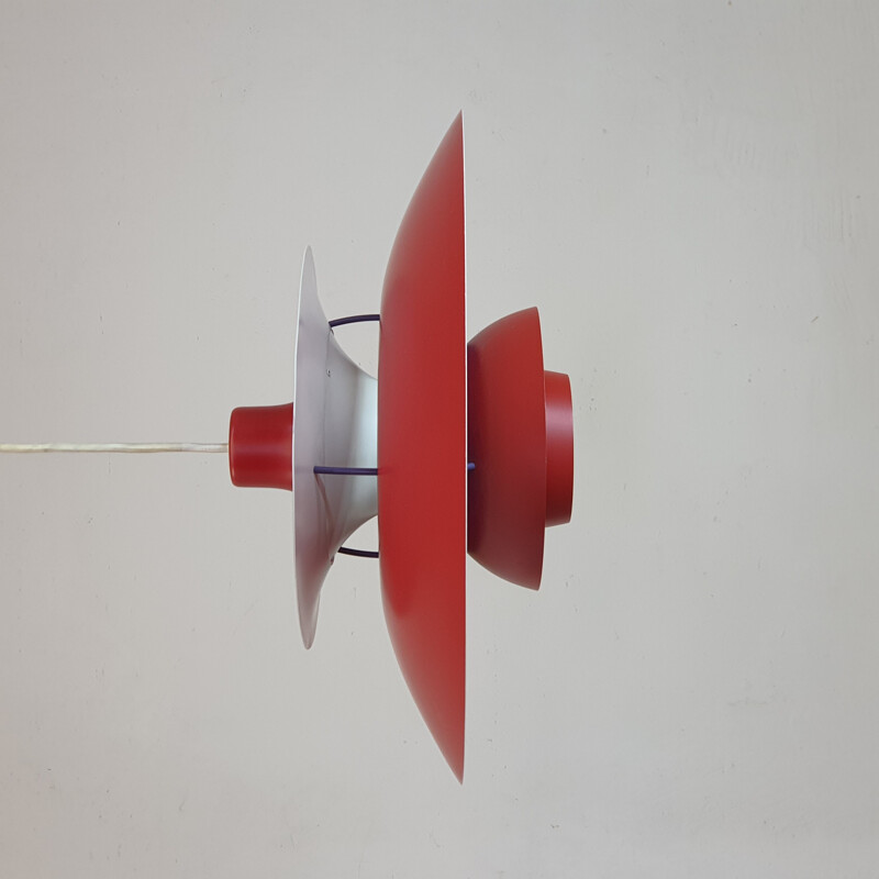 Danish vintage red PH5 pendant lamp by Poul Henningsen for Louis Poulsen, 1958