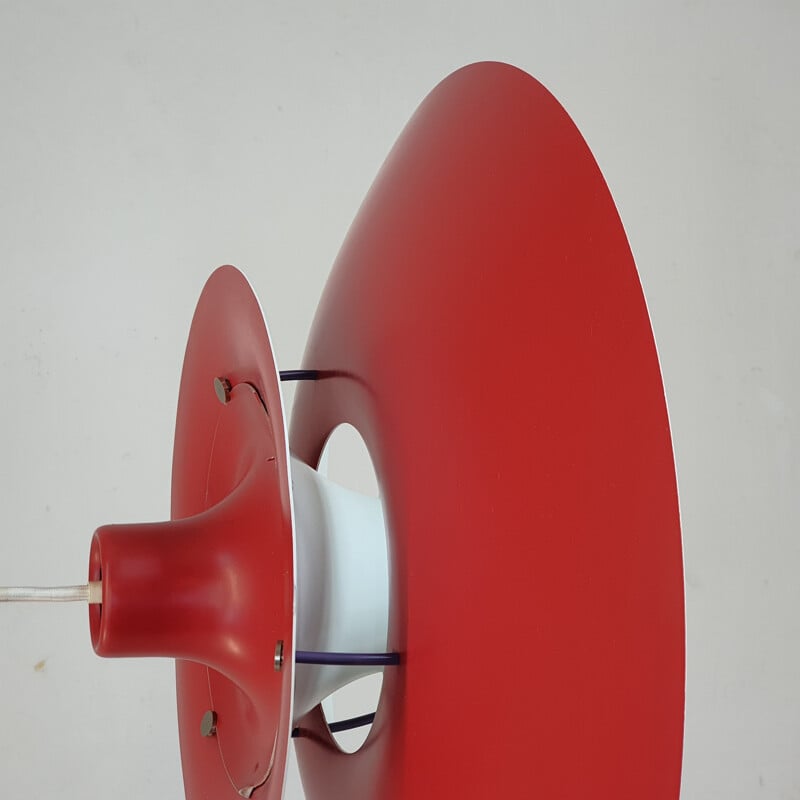 Suspension danoise vintage PH5 rouge de Poul Henningsen pour Louis Poulsen, 1958