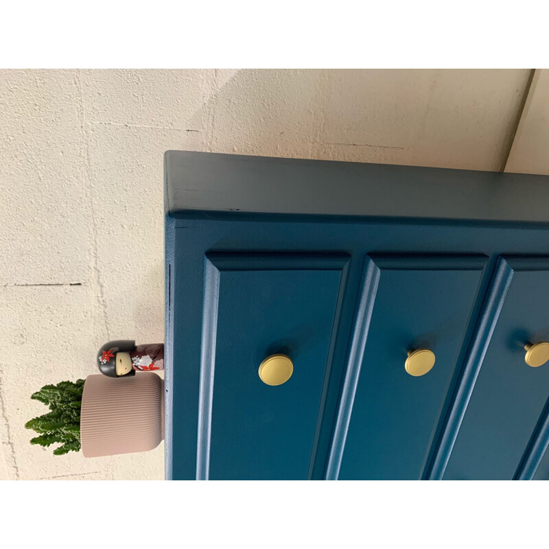 Vintage chest of drawers in blue-green, 1950