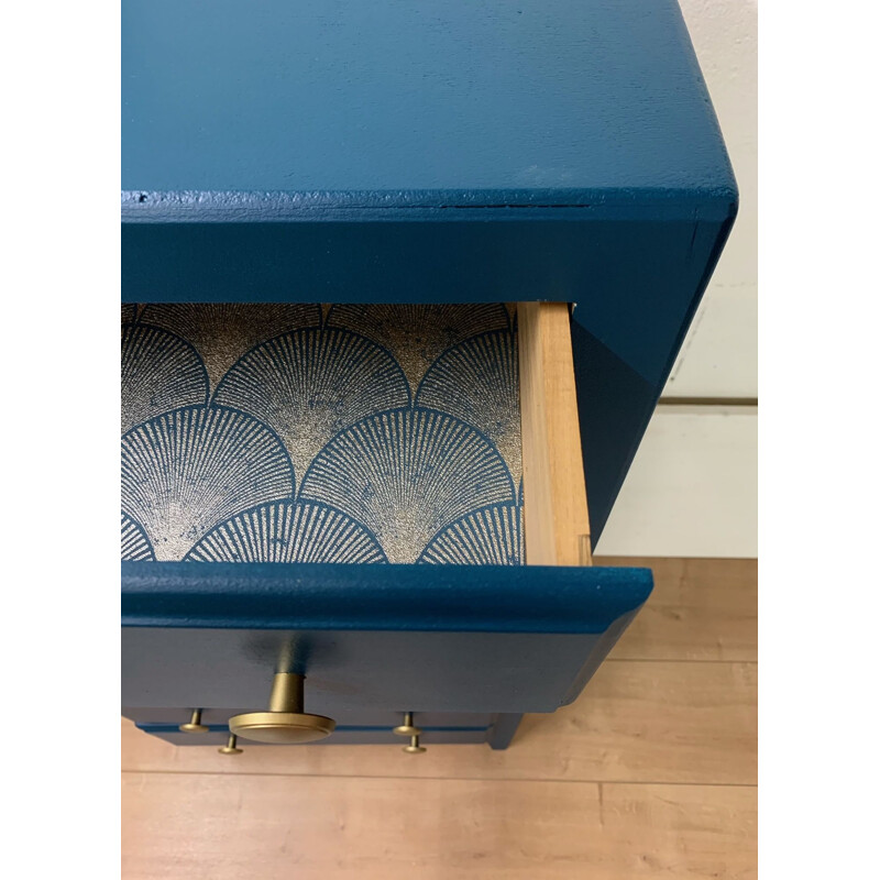 Vintage chest of drawers in blue-green, 1950