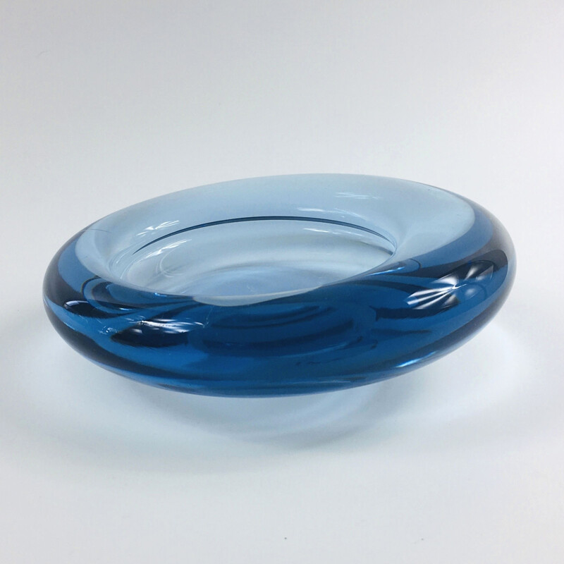 Pair of vintage glass ovoid bowls by Per Lütken for Holmegaard, Denmark 1960s