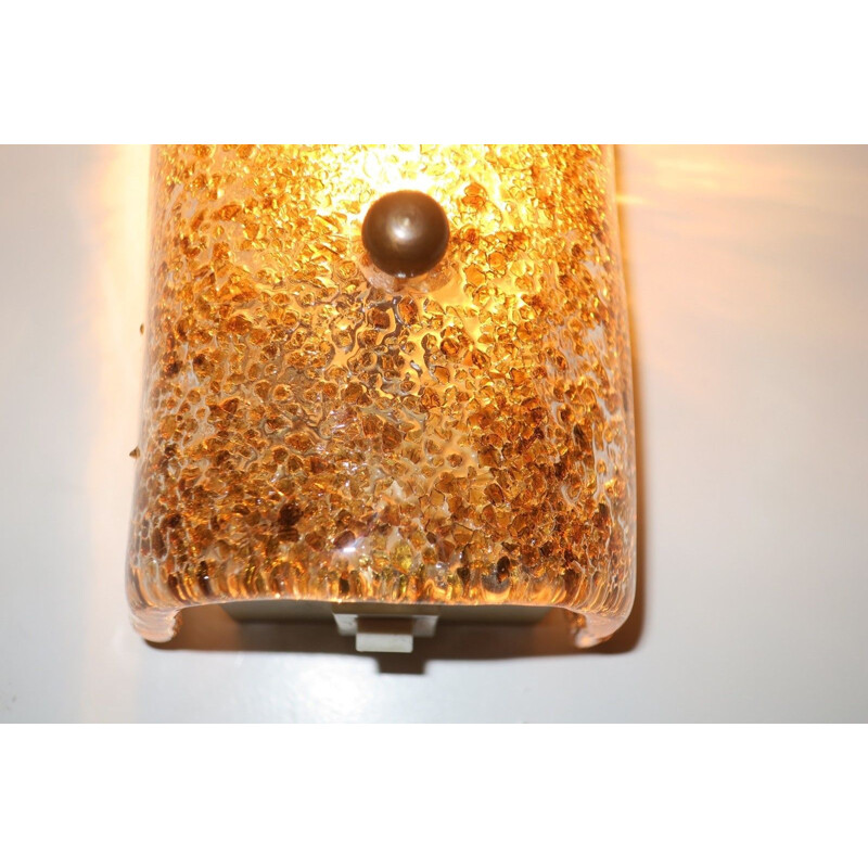 Vintage Murano glass and brass wall lamp, 1950s