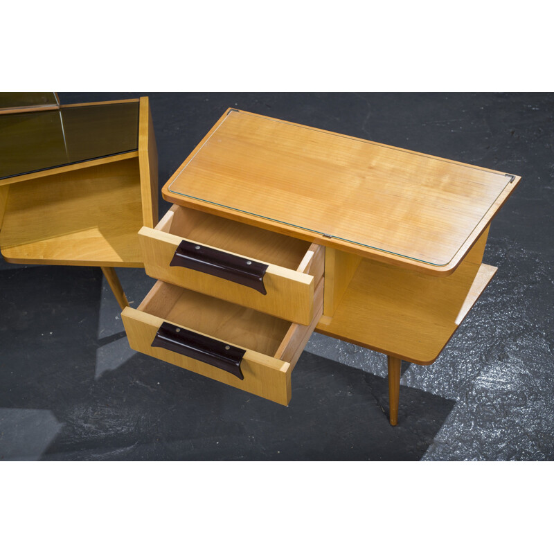 Set of vintage dressing table and 2 night stands, 1960