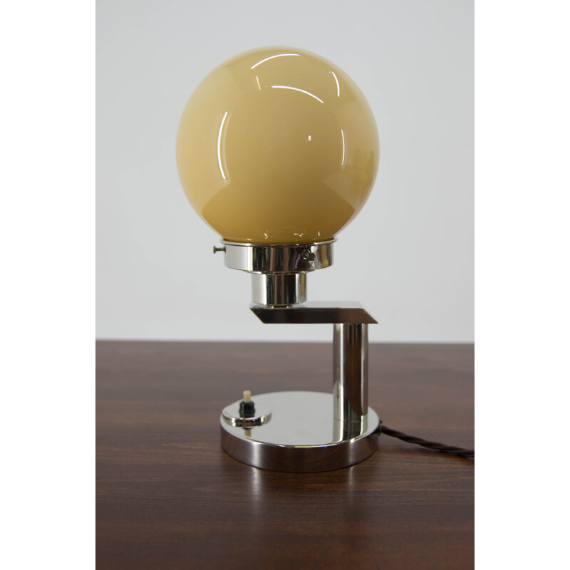 Art Deco nickel-plated vintage table lamp, 1920s
