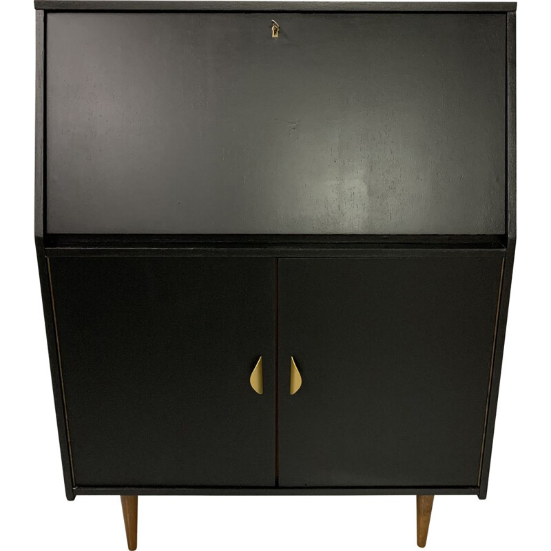 Secrétaire vintage noir mat, 1960