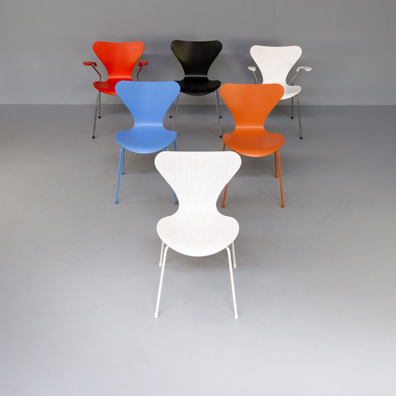 Set of 6 vintage chairs by Arne Jacobsen for Fritz Hansen, 1955