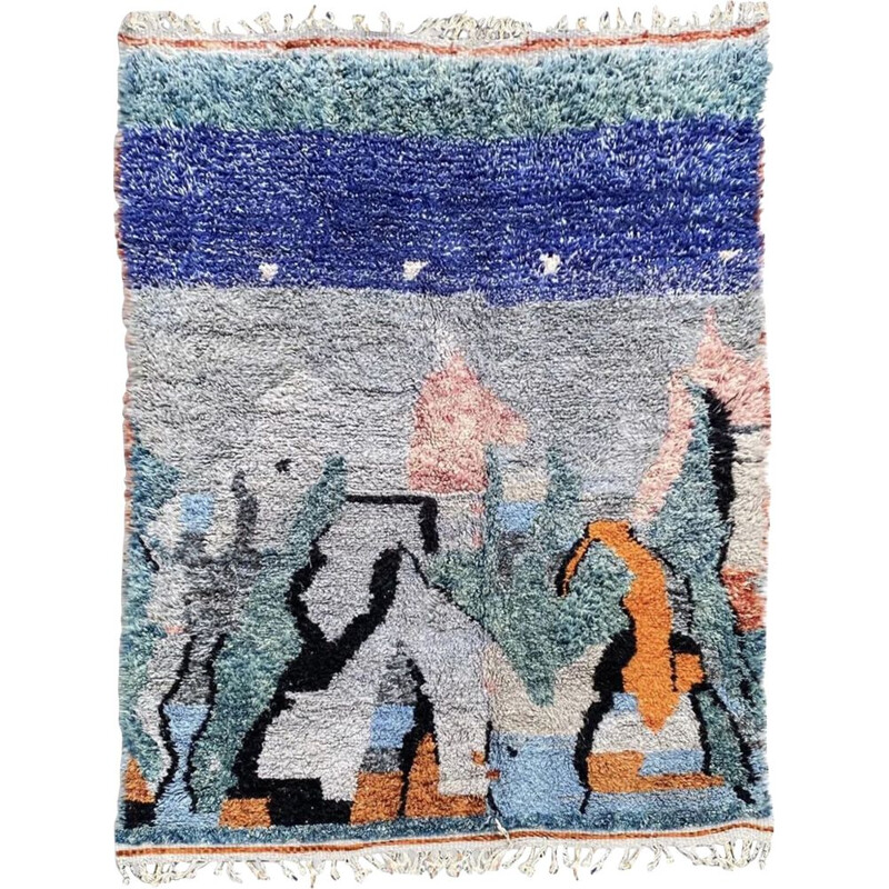 Azilal vintage tapete de lã marroquino