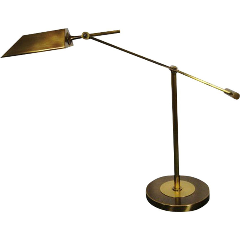 Vintage adjustable in brass desk lamp by Fischer Leuchten, 1970s