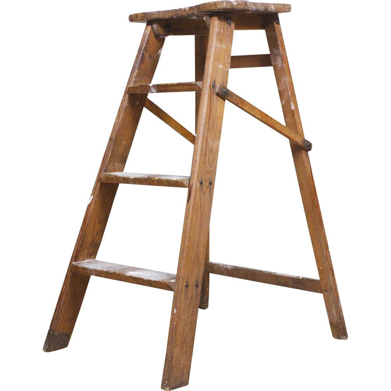 Vintage painter's ladder wooden, 1950s
