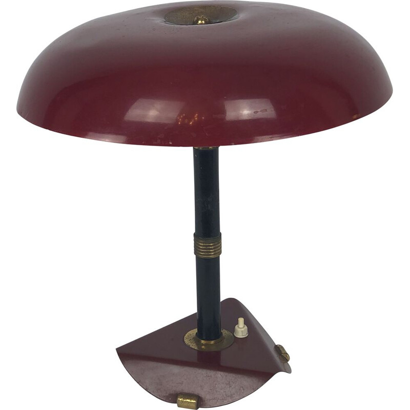 Vintage Italian brass and lacquer table lamp, 1950s