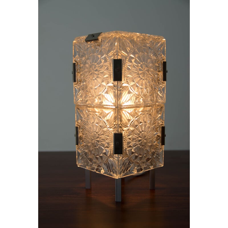 Mid-century glass table lamp by Kamenicky Senov, 1970s