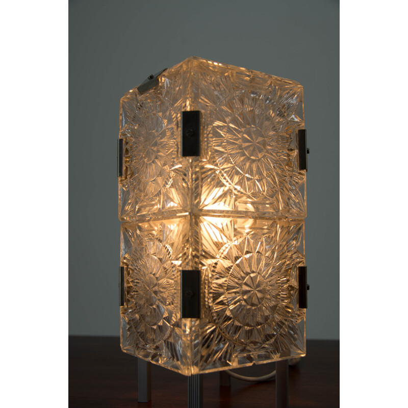 Mid-century glass table lamp by Kamenicky Senov, 1970s