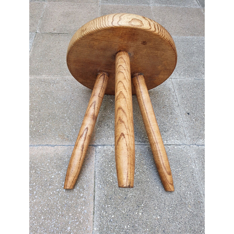 Vintage Berger high stool in ashwood by Charlotte Perriand, 1959