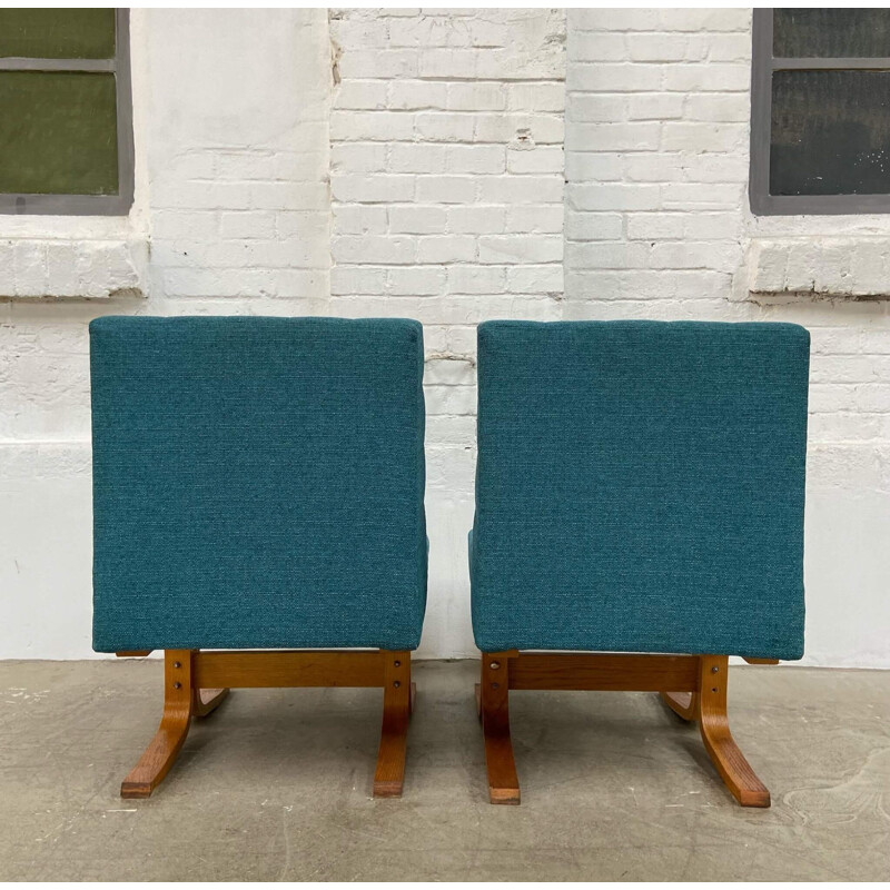 Pair of vintage armchairs "Bratislava" by Ludvík Volák for Dřevopodnik Holešov, 1970s