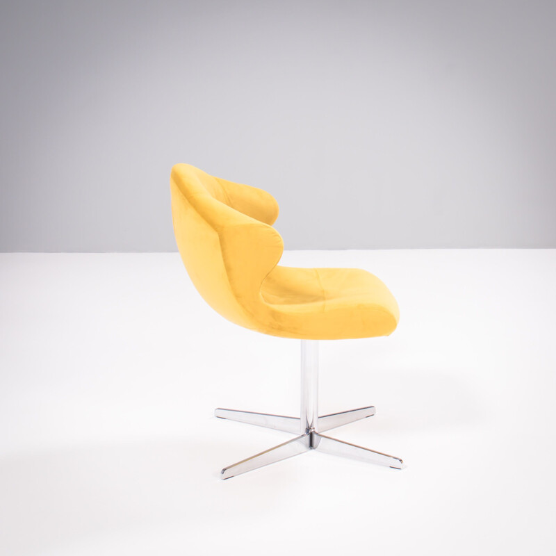 Vintage Alster yellow velvet swivel armchair by Emmanuel Dietrich for Ligne Roset, 2011